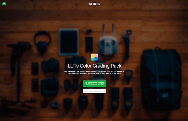 おすすめの無料LUTファイル LUTs Color Grading Pack
