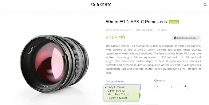 2万円以下で買える大口径レンズ！SainSonicのKamlan 50mm F1.1